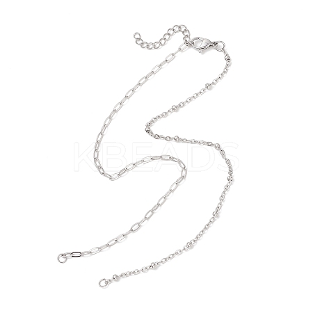 304 Stainless Steel Mixed Chain Necklace Makings AJEW-JB01548-1