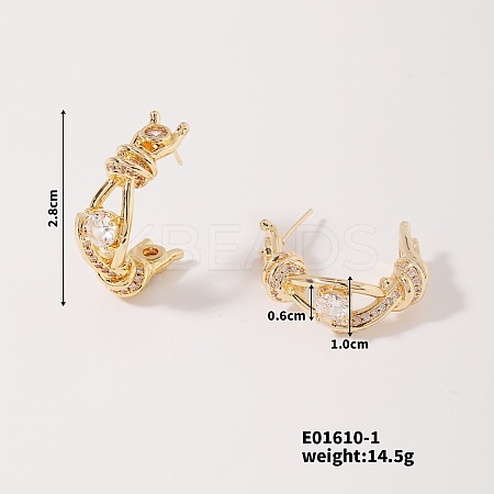 Vintage Hollow Twist Design High Fashion Ear Stud Earrings IK5867-1