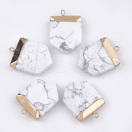 Electroplate Natural Howlite Pendants G-T112-14E-1