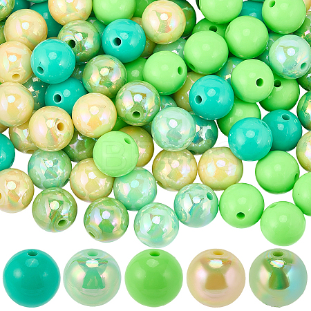 100Pcs 5 Colors St. Parikh's Day Them Opaque Acrylic Beads MACR-SP0001-62-1