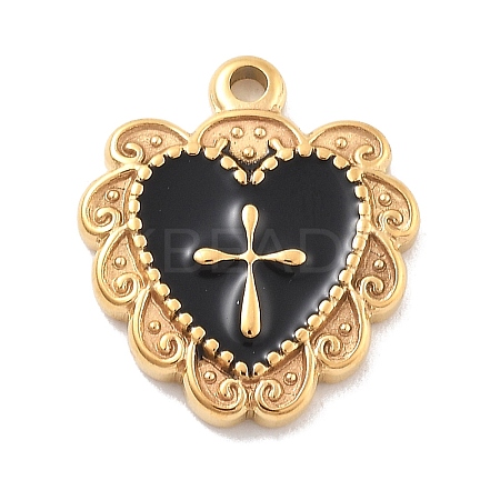 304 Stainless Steel Enamel Pendants STAS-M092-12G-01-1