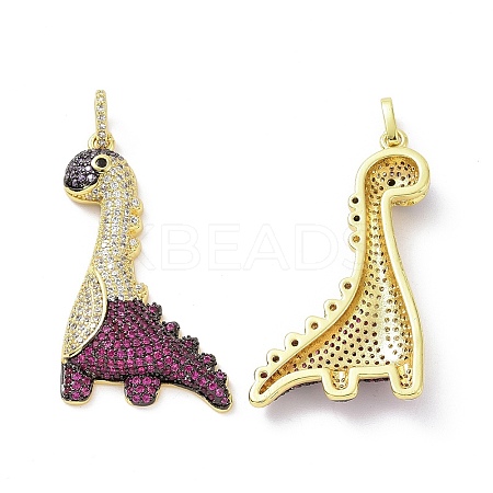 Brass Micro Pave Cubic Zirconia Pendants ZIRC-I063-45G-01-1