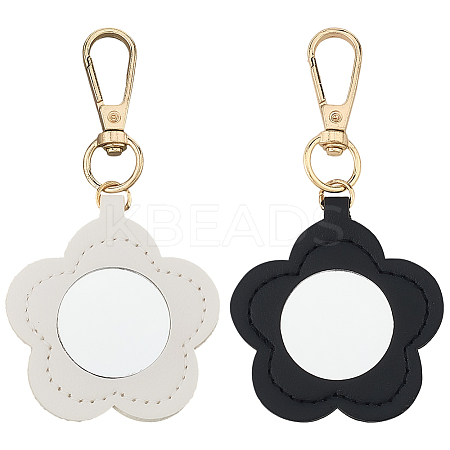 CutHollow 2Pcs 2 Colors PU Leather Pendant Decorations HJEW-CL0001-04C-1