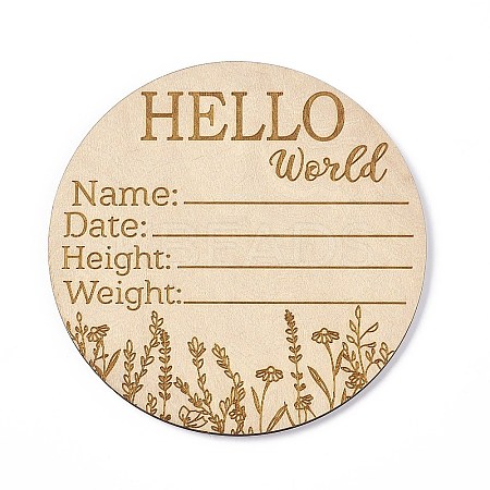 Wooden Hello World Baby Photo Props LS-WOOD-D023-02-1