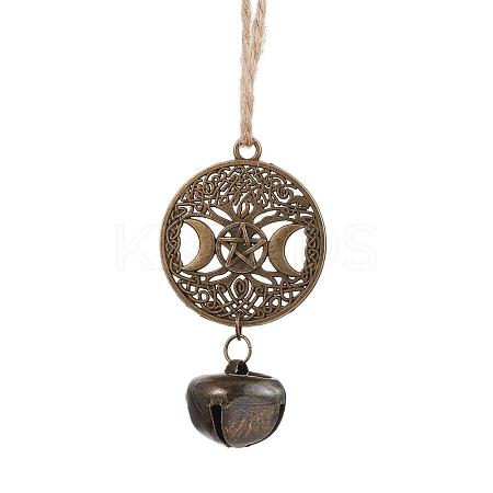 Iron Bell Pendant Decorations HJEW-JM02504-02-1