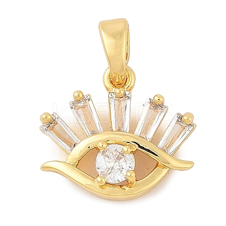 Brass Micro Pave Cubic Zirconia Pendants KK-U056-02G-1