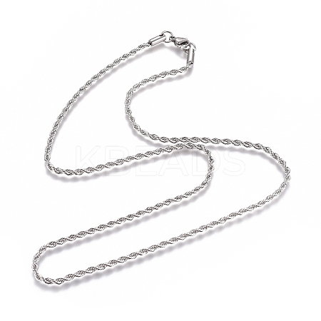 Non-Tarnish Unisex 304 Stainless Steel Rope Chain Necklaces X-STAS-D0002-33P-1