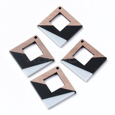 Resin & Walnut Wood Pendants RESI-N025-006A-B03-1