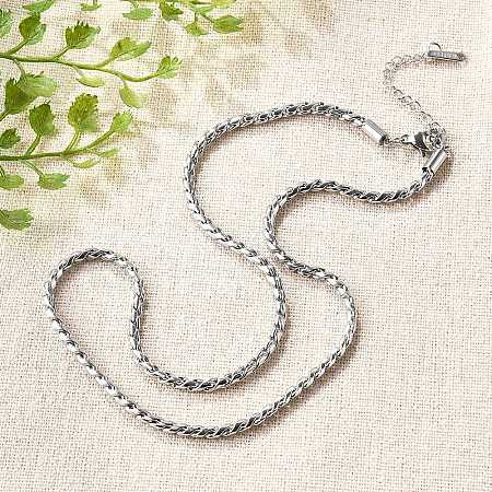 304 Stainless Steel Rope Chain Necklaces for Women NJEW-Q026-02P-1