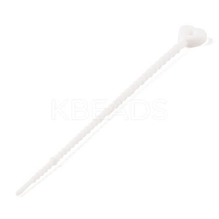 Heart Shape Silicone Cable Zip Ties AJEW-C034-02G-1