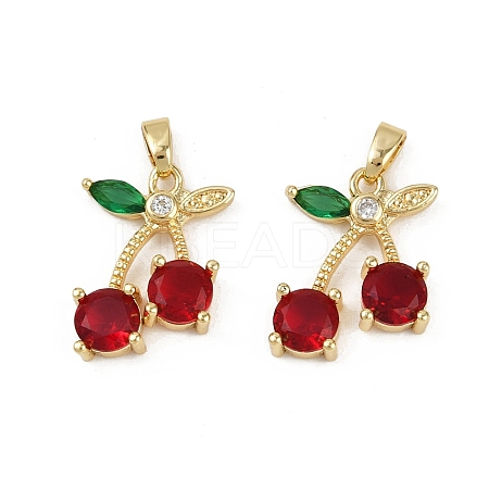 Brass Micro Pave Cubic Zirconia Pendants KK-C093-27A-G-1