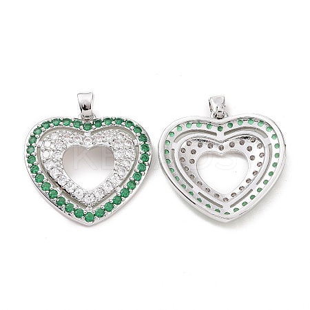 Brass Micro Pave Cubic Zirconia Pendants KK-B070-01P-1