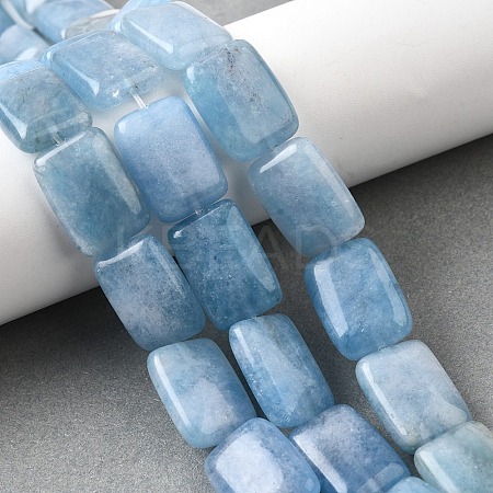 Natural Dyed Quartz Imitation Aquamarine Beads Strands G-S386-A10-1