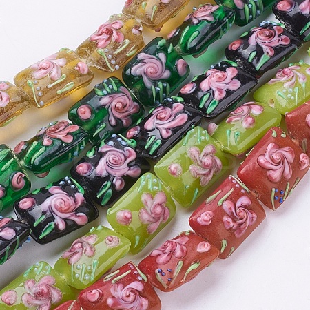 Handmade Bumpy Lampwork Beads Strands LAMP-K027-07-1