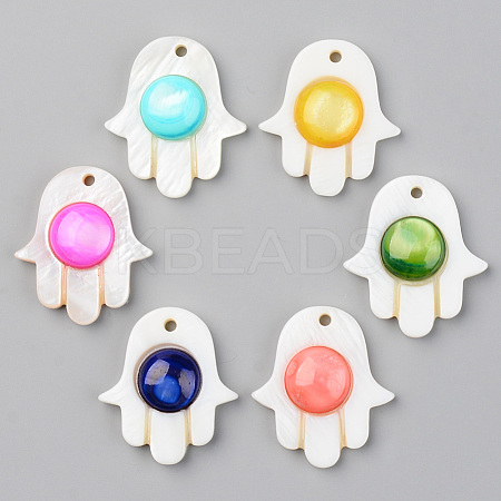 Natural Freshwater Shell Pendants SHEL-S276-102-1