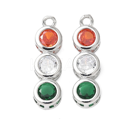 Brass Micro Pave Cubic Zirconia Pendants KK-D357-14P-1