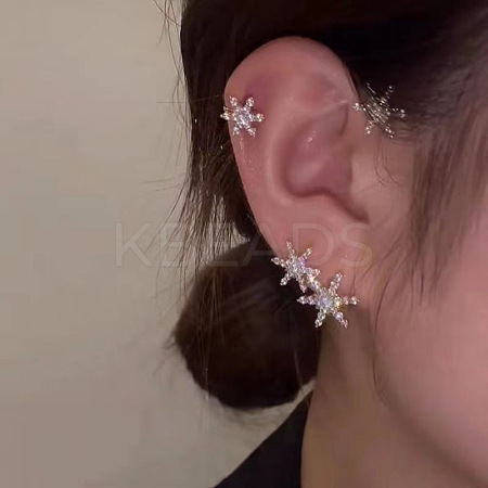 Alloy Rhinestone Cuff Earrings FS-WGFB378-07-1