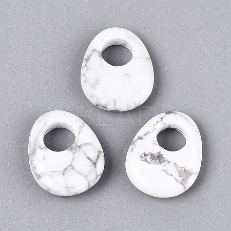 Natural Howlite Pendants G-T144-09B-1