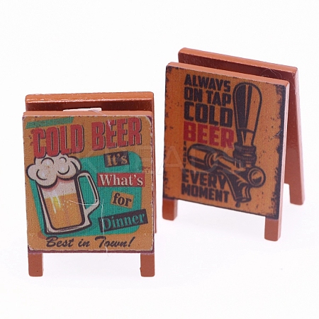 Dollhouse Miniature Wooden Sign with Vintage Chalkboard Decoration PW-WG72554-01-1