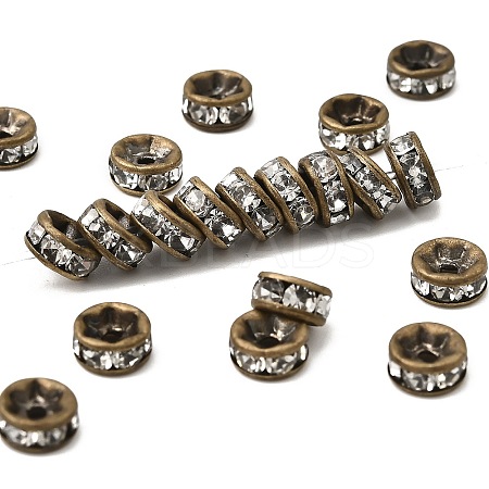 Brass Rhinestone Spacer Beads RB-A014-Z6mm-01AB-NF-1