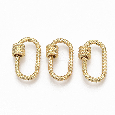Brass Screw Carabiner Lock Charms LS-KK-T047-02G-1
