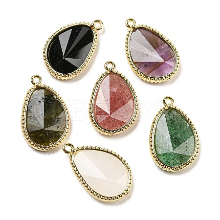 Natural Mixed Stone Faceted Pendants G-M431-14G-1