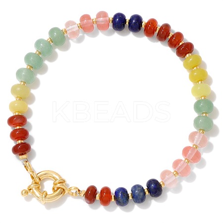 Natural & Synthetic Mixed Gemstone Beads Stretch Bracelets PW-WG8CB33-03-1