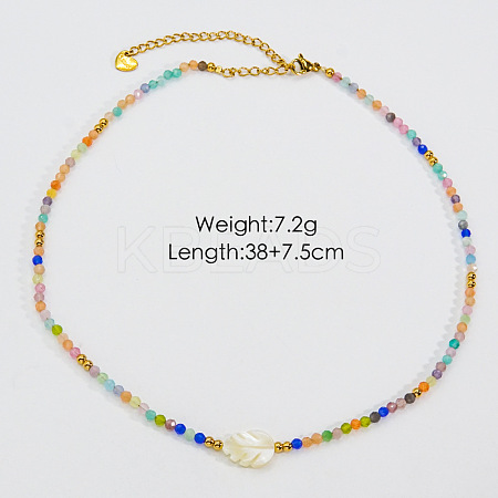 Handmade Natual Pearl & Natural Quartz & Shell Beaded Necklaces XL1709-6-1