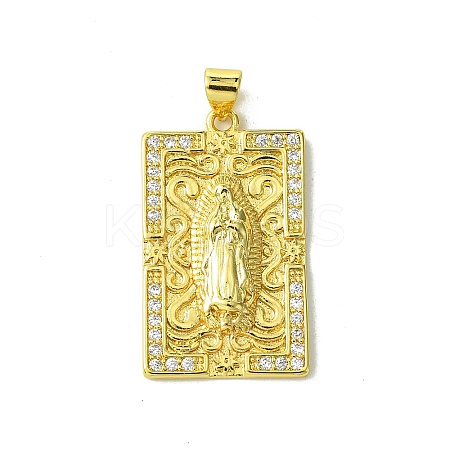 Real 18K Gold Plated Brass Micro Pave Clear Cubic Zirconia Pendants KK-H472-36D-G-1