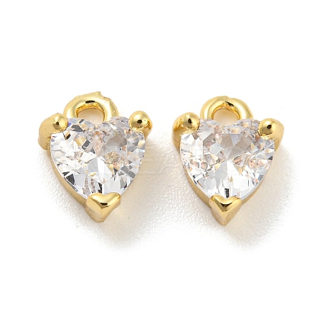 Rack Plating Brass Micro Pave Cubic Zirconia Charms KK-C038-08G-1