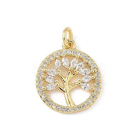 Brass Micro Pave Cubic Zirconia Pendants KK-S337-07G-C-1