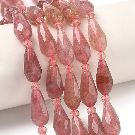 Natural Strawberry Quartz Beads Strands G-G453-F03-8x16mm-1