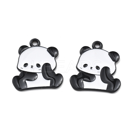 Panda Theme Alloy Enamel Pendants ENAM-F150-01-1