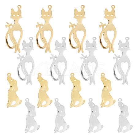 48Pcs 4 Colors Rack Plating Brass Pendants KK-FH0001-91-1