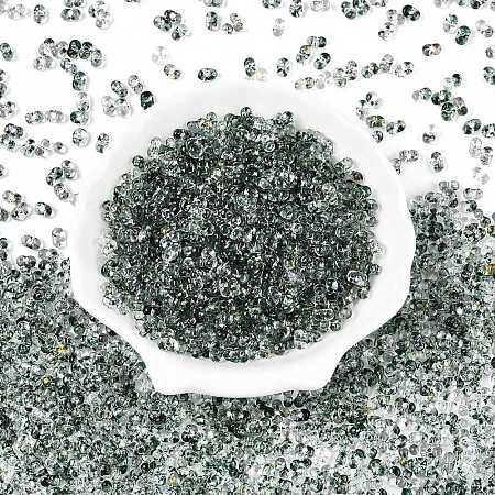 Spray Painted with Glitter Powder Glass Seed Beads SEED-T007-09C-1