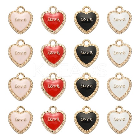 40Pcs 4 Colors Alloy Enamel Pendants ENAM-CJ0003-65-1
