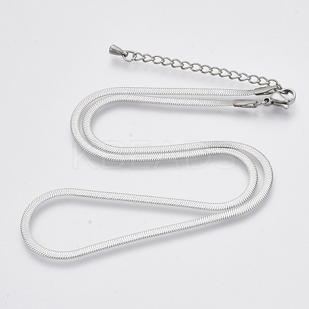 304 Stainless Steel Herringbone Chains Necklace X-STAS-T053-02P-NF-1