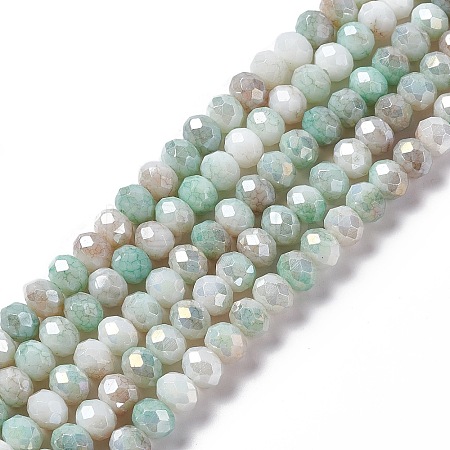 Faceted Electroplated Glass Beads Strands X-GLAA-C023-02B-1