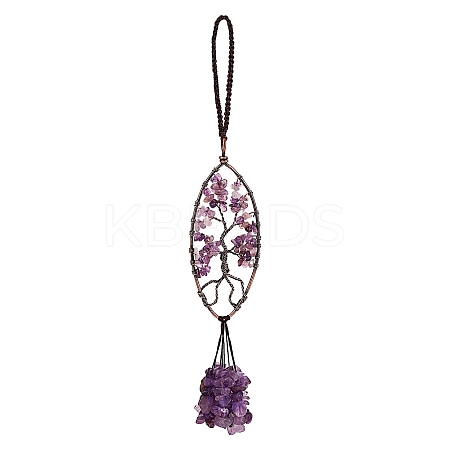 1Pc Natural Amethyst Big Pendant Decotations G-SZ0001-95A-1