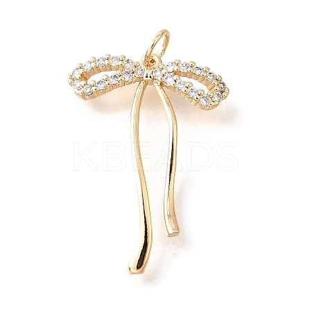 Brass Micro Pave Cubic Zirconia Pendants KK-V008-13G-01-1