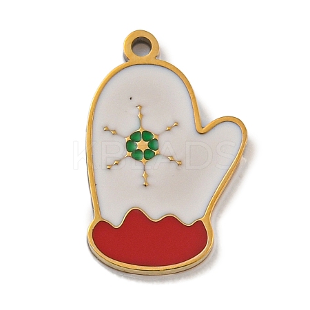 Christmas Theme 304 Stainless Steel Enamel Charms STAS-Z093-02G-1