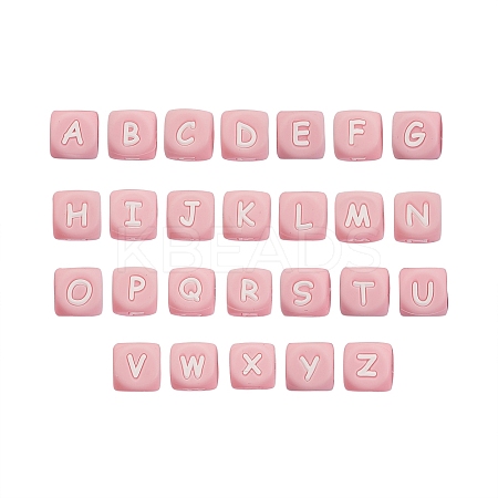 26Pcs 26 Style Silicone Alphabet Beads for Bracelet or Necklace Making SIL-SZ0001-01B-1