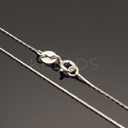 Anti-Tarnish Rhodium Plated 925 Sterling Silver Boston Link Chain Necklaces STER-E033-56-1