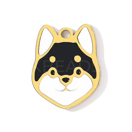 304 Stainless Steel Enamel Pendants STAS-OY001-68G-1