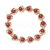 3Pcs Natural Black Onyx & Carnelian & Lapis Lazuli Beads Link Chains Bracelets for Women BJEW-JB13440-3