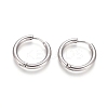 Tarnish Resistant 202 Stainless Steel Huggie Hoop Earrings A-EJEW-F111B-19mm-P-1