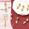 6Pcs Brass Micro Pave Clear Cubic Zirconia European Dangle Charms KK-CJ0002-75-2