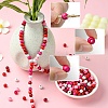 1000Pcs 5 Colors Valentine's Day Round Dyed Natural Wood Beads WOOD-YW0001-13-4