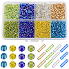 SUNNYCLUE 8 Style Round Glass Seed & Round Bugle Beads SEED-SC0001-40-1