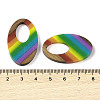 Pride Rainbow Theme Resin & Walnut Wood Pendants WOOD-K012-01-3